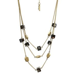 NWOT Kenneth Cole Gold and Black Bead Chain Necklace